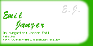 emil janzer business card